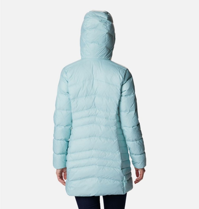 Turquoise Women's Columbia Autumn Park Hooded Mid Puffer Jacket | IGHBZ-9214