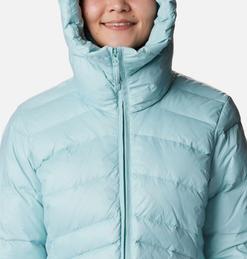 Turquoise Women's Columbia Autumn Park Hooded Mid Puffer Jacket | IGHBZ-9214