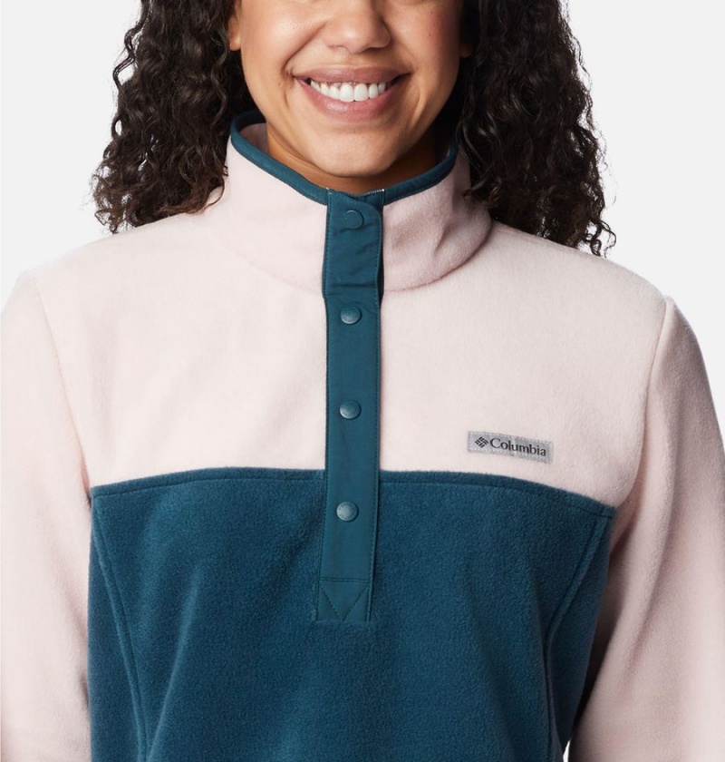 Turquoise Women's Columbia Benton Springs Half Snap Fleece Pullover | PQROK-2106