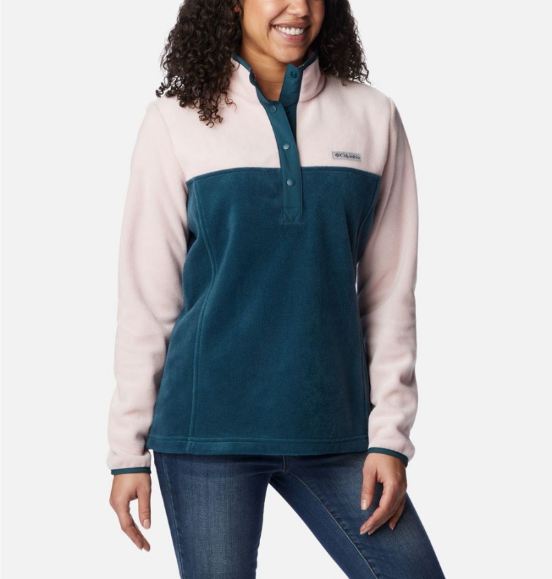 Turquoise Women's Columbia Benton Springs Half Snap Fleece Pullover | PQROK-2106