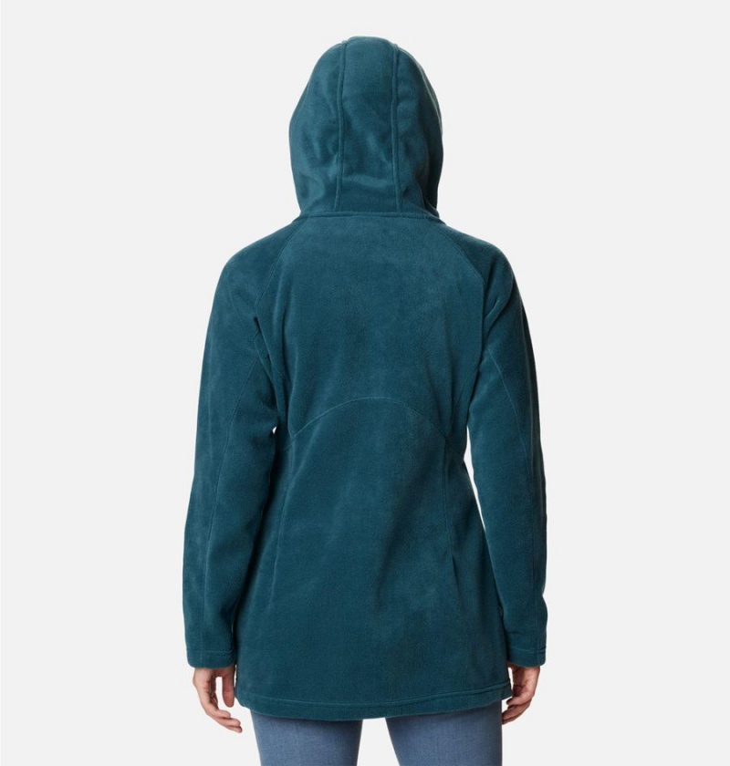 Turquoise Women's Columbia Benton Springs II Long Hoodie Fleece Jacket | DQPHL-6190