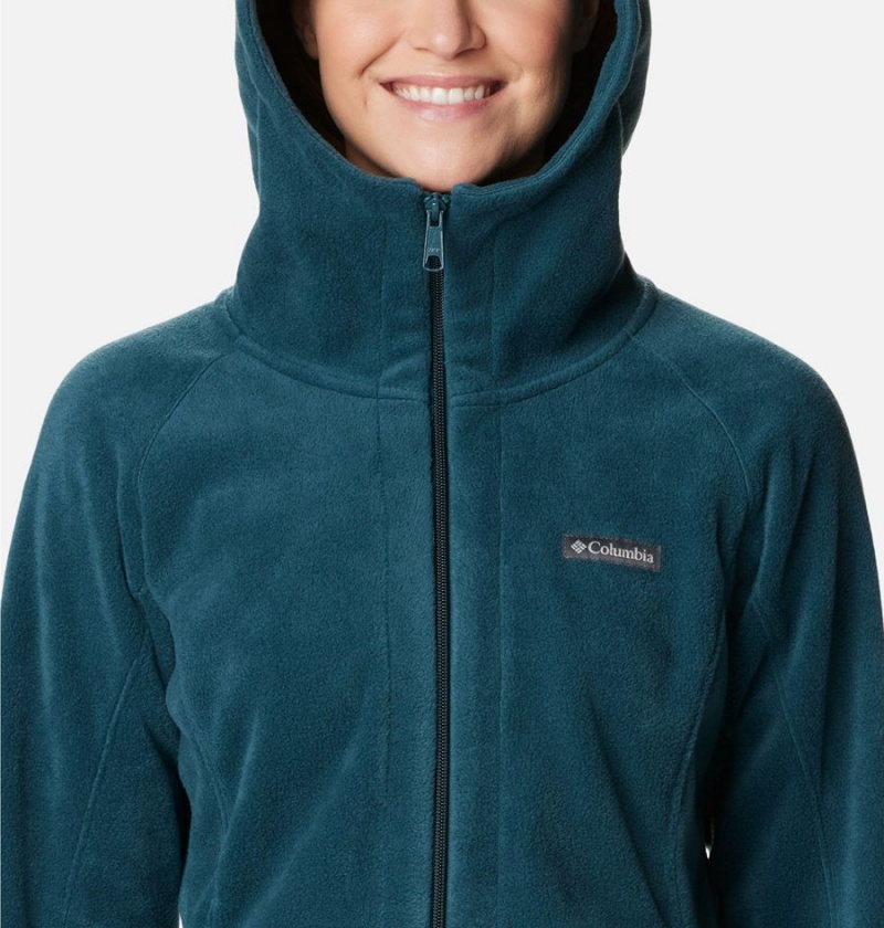 Turquoise Women's Columbia Benton Springs II Long Hoodie Fleece Jacket | DQPHL-6190