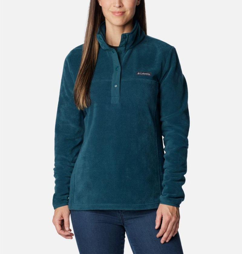 Turquoise Women\'s Columbia Benton Springs Half Snap Fleece Pullover | URAHZ-3985