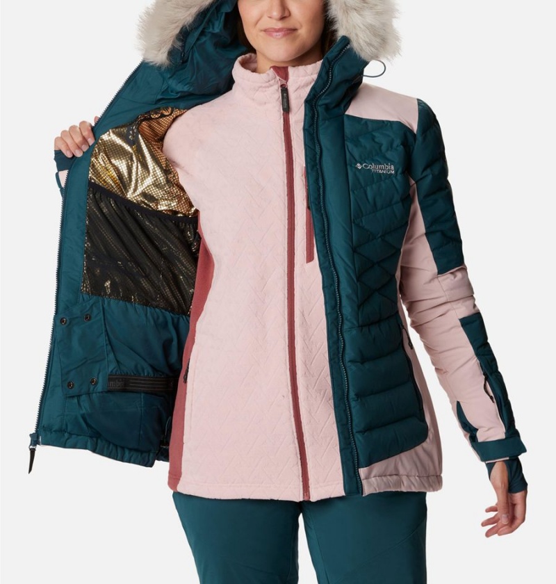 Turquoise Women's Columbia Bird Mountain II Insulated Puffer Jacket | YMDRT-5376