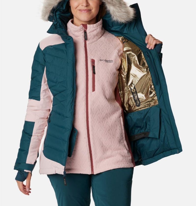 Turquoise Women's Columbia Bird Mountain II Insulated Puffer Jacket | YMDRT-5376