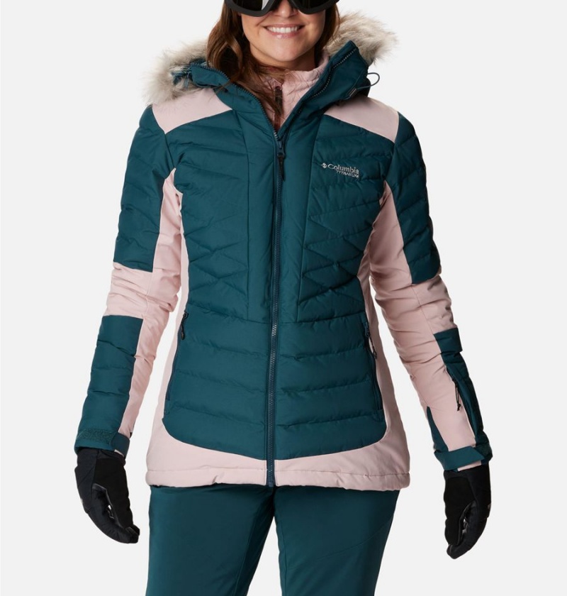 Turquoise Women\'s Columbia Bird Mountain II Insulated Puffer Jacket | YMDRT-5376