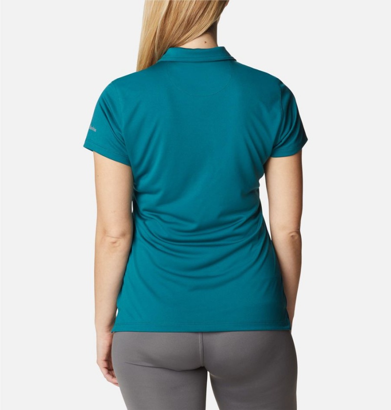 Turquoise Women's Columbia Birdie Golf Polo T-Shirt | RMSGA-6789