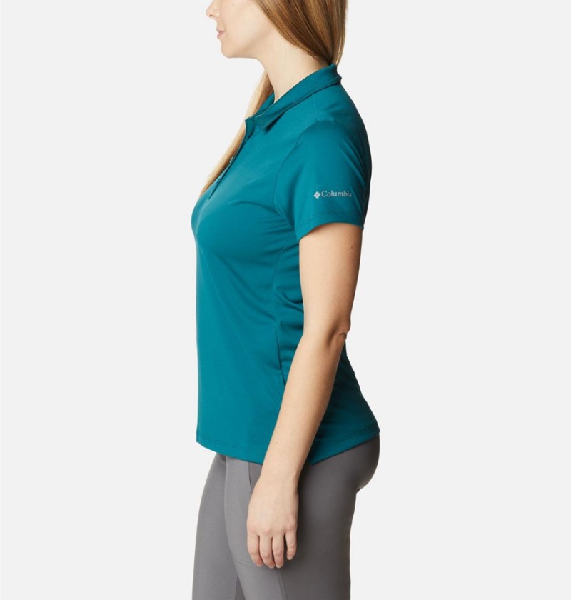 Turquoise Women's Columbia Birdie Golf Polo T-Shirt | RMSGA-6789