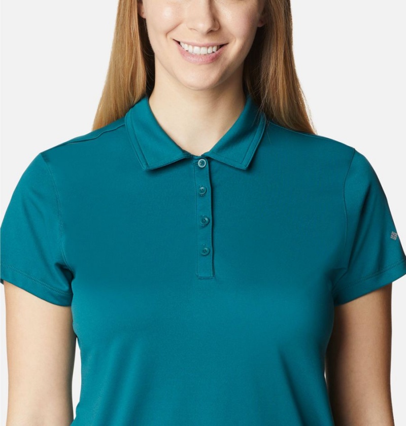 Turquoise Women's Columbia Birdie Golf Polo T-Shirt | RMSGA-6789