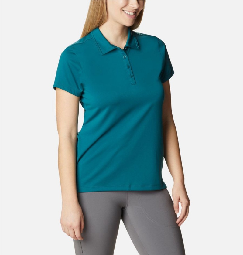 Turquoise Women's Columbia Birdie Golf Polo T-Shirt | RMSGA-6789