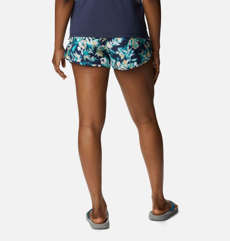 Turquoise Women's Columbia Bogata Bay Stretch Printed Shorts | WRZPA-4083