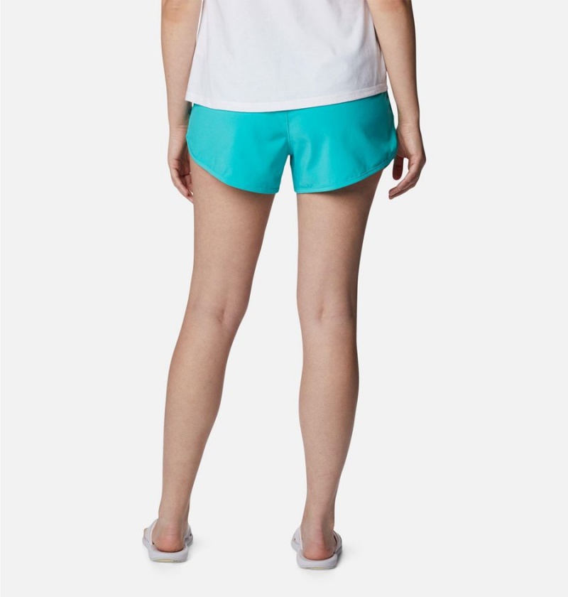 Turquoise Women's Columbia Bogata Bay Stretch Shorts | AXERJ-0496