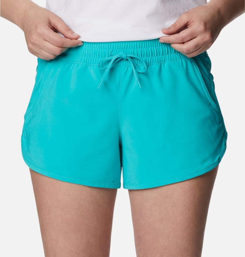 Turquoise Women's Columbia Bogata Bay Stretch Shorts | AXERJ-0496