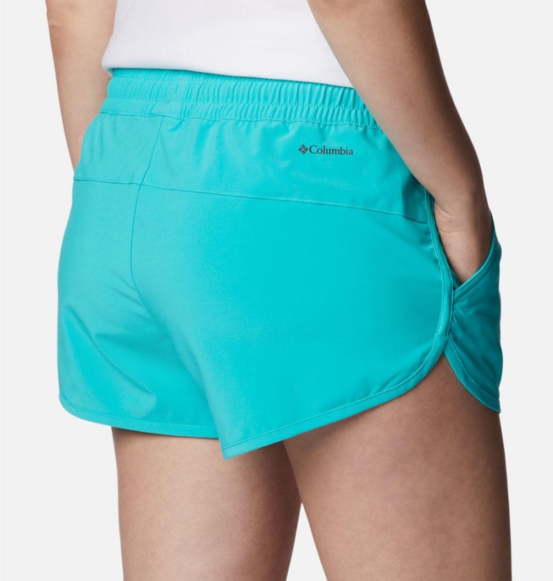 Turquoise Women's Columbia Bogata Bay Stretch Shorts | AXERJ-0496