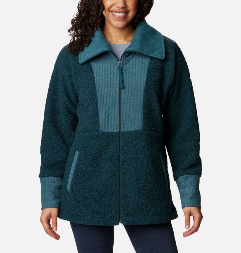 Turquoise Women\'s Columbia Boundless Trek Full Zip Fleece Jacket | RPWUO-6285