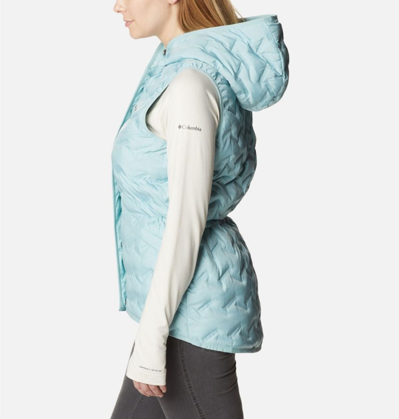 Turquoise Women's Columbia Delta Ridge Hooded Vest | XTPUY-8213