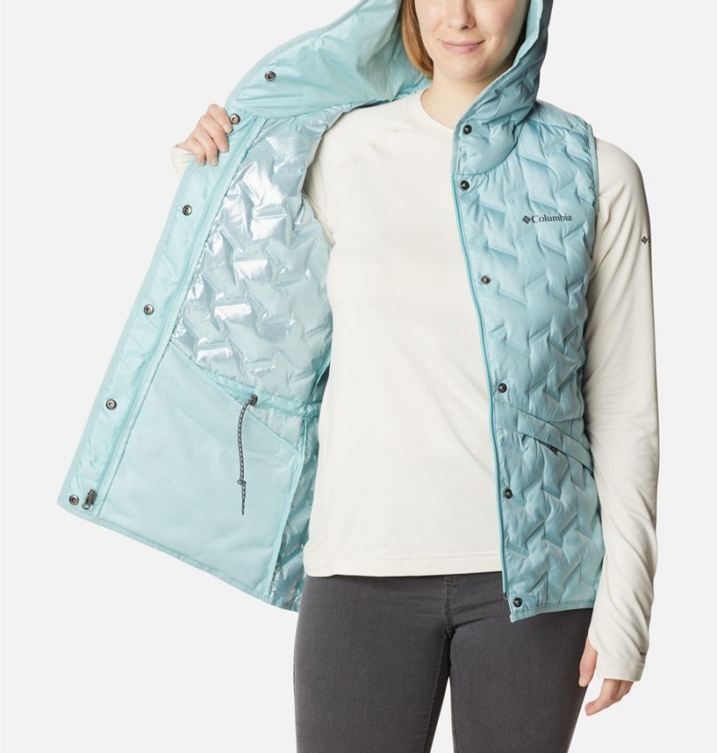 Turquoise Women's Columbia Delta Ridge Hooded Vest | XTPUY-8213