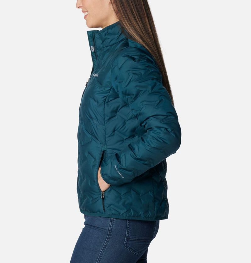 Turquoise Women's Columbia Delta Ridge Puffer Jacket | OVYQB-8571