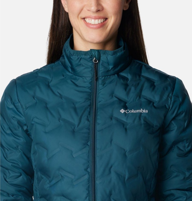 Turquoise Women's Columbia Delta Ridge Puffer Jacket | OVYQB-8571