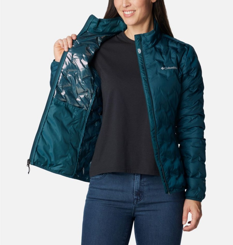 Turquoise Women's Columbia Delta Ridge Puffer Jacket | OVYQB-8571