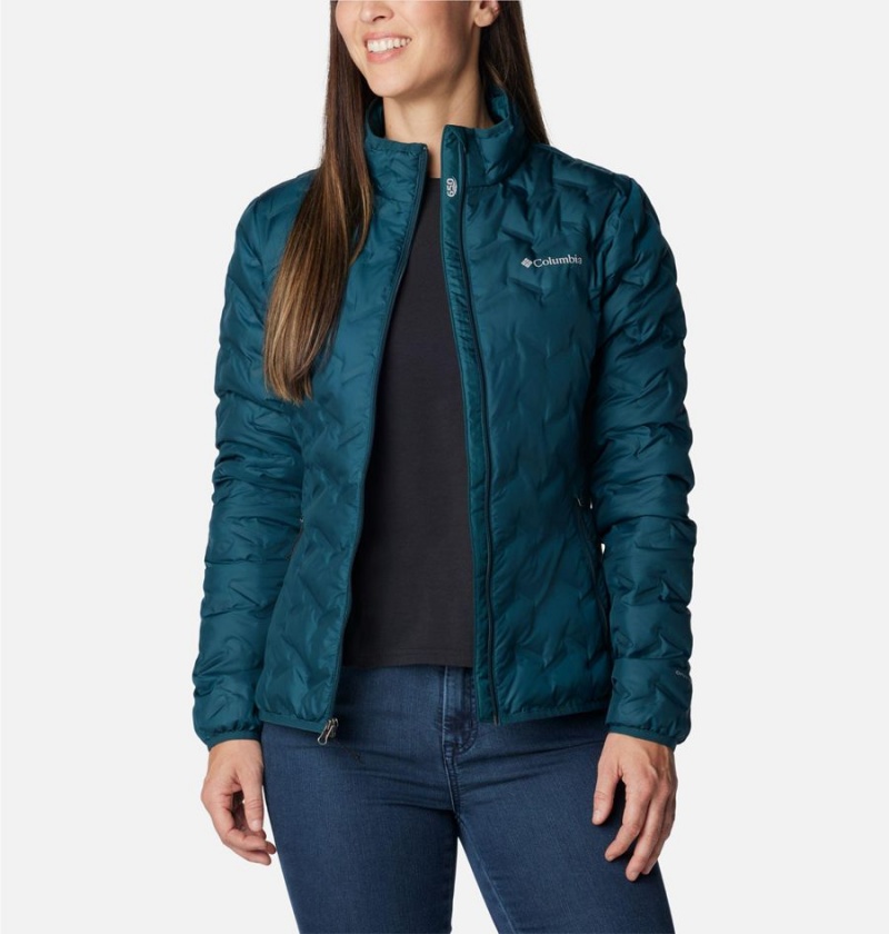 Turquoise Women's Columbia Delta Ridge Puffer Jacket | OVYQB-8571