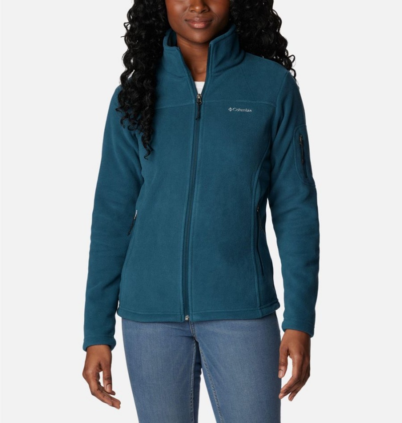 Turquoise Women\'s Columbia Fast Trek II Fleece Jacket | URAWI-8513