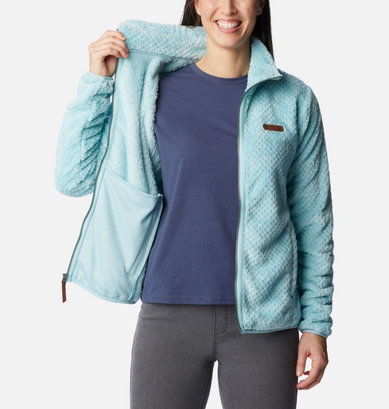 Turquoise Women's Columbia Fire Side II Sherpa Full Zip Fleece Jacket | FREUQ-0841