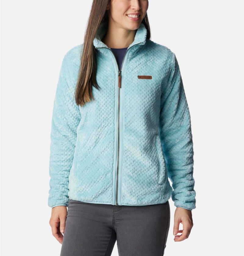 Turquoise Women\'s Columbia Fire Side II Sherpa Full Zip Fleece Jacket | FREUQ-0841