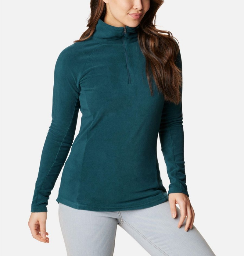 Turquoise Women's Columbia Glacial IV Half Zip Fleece Pullover | SHQFT-3829