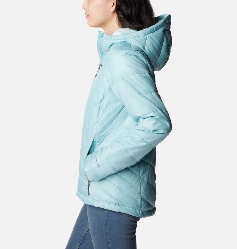 Turquoise Women's Columbia Heavenly Hooded Puffer Jacket | CYZMO-1925