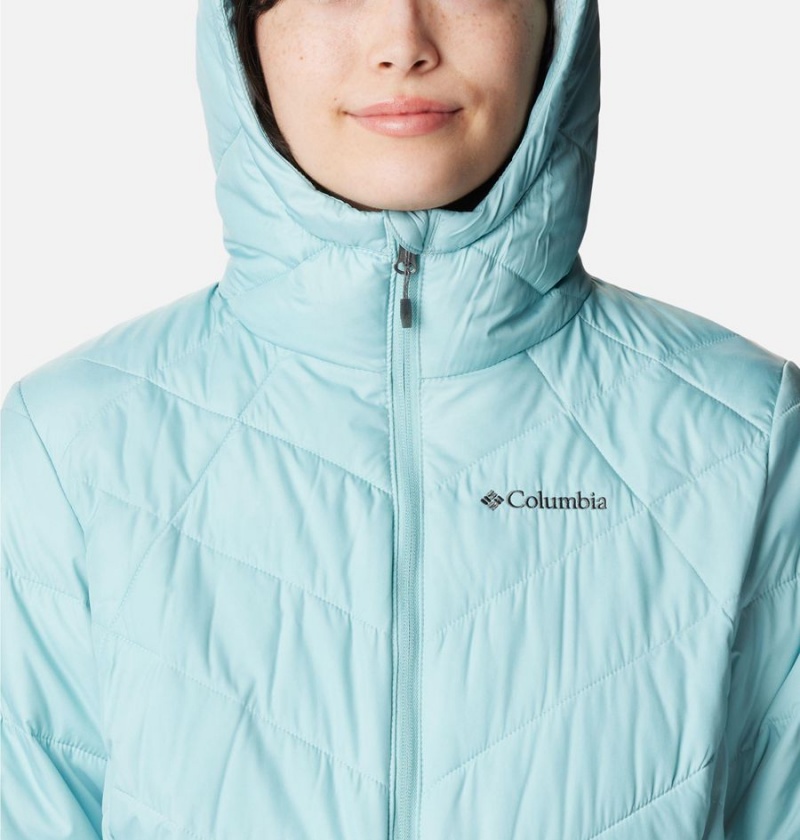 Turquoise Women's Columbia Heavenly Hooded Puffer Jacket | CYZMO-1925