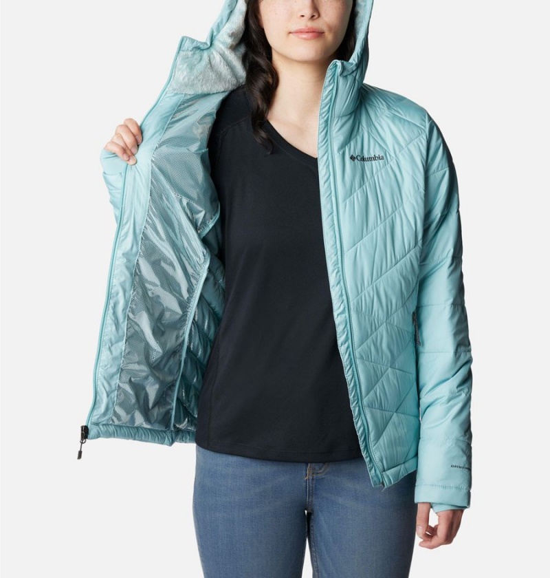 Turquoise Women's Columbia Heavenly Hooded Puffer Jacket | CYZMO-1925