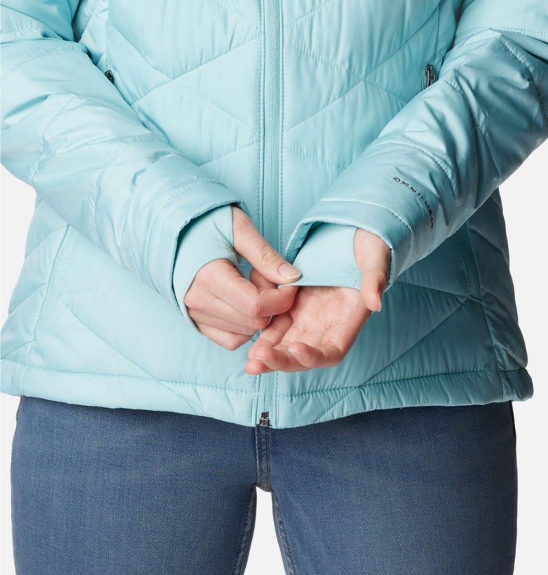 Turquoise Women's Columbia Heavenly Hooded Puffer Jacket | CYZMO-1925