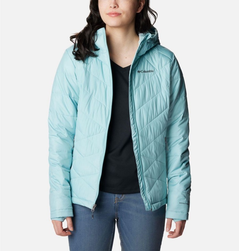 Turquoise Women's Columbia Heavenly Hooded Puffer Jacket | CYZMO-1925