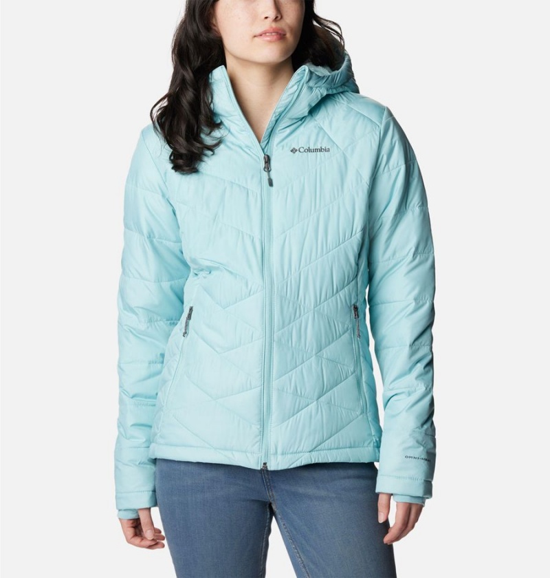 Turquoise Women\'s Columbia Heavenly Hooded Puffer Jacket | CYZMO-1925