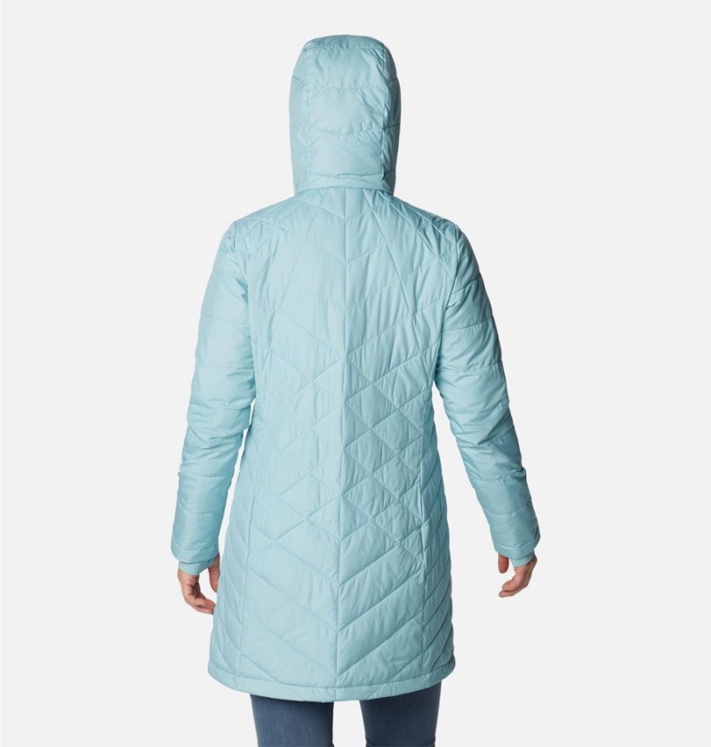 Turquoise Women's Columbia Heavenly Long Hooded Puffer Jacket | SHCMJ-1284