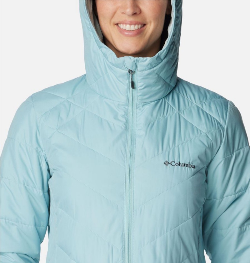 Turquoise Women's Columbia Heavenly Long Hooded Puffer Jacket | SHCMJ-1284