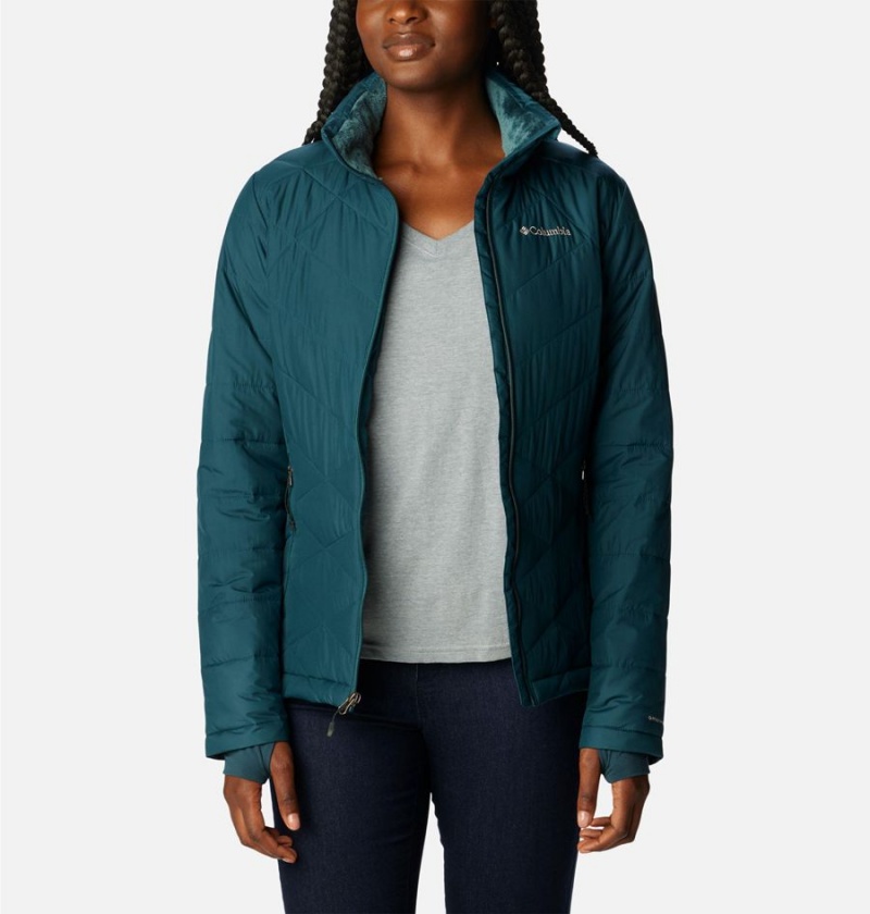 Turquoise Women's Columbia Heavenly Puffer Jacket | VQNOG-8974