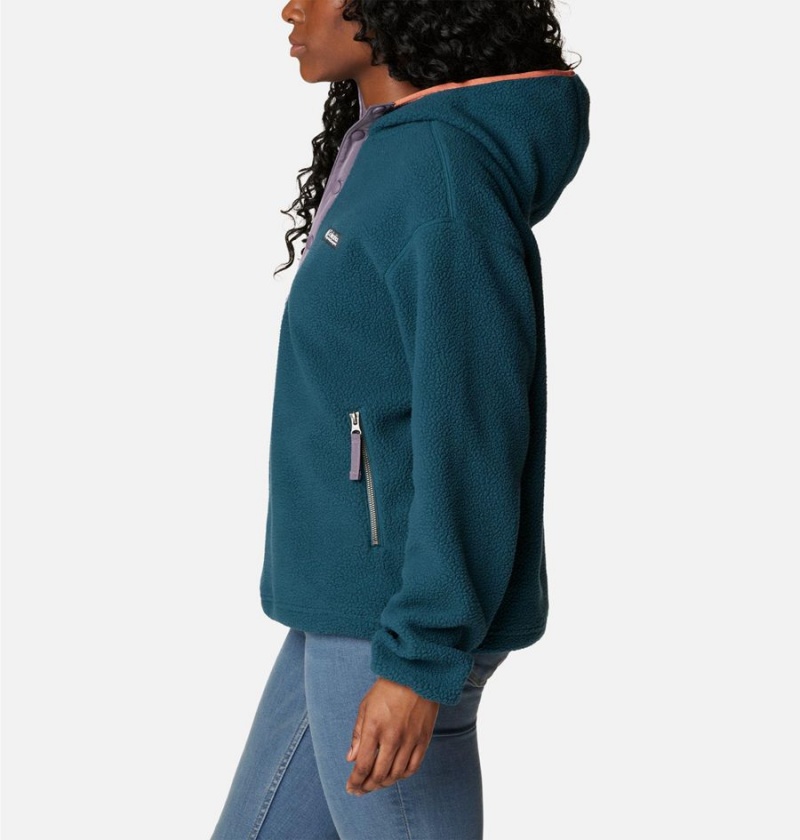 Turquoise Women's Columbia Helvetia Hoodie Pullover | PYMZV-7083