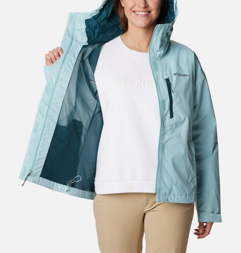 Turquoise Women's Columbia Hikebound Rain Jacket | BGWCQ-6871