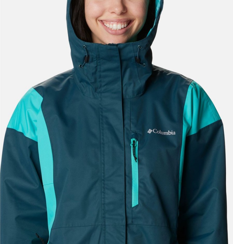 Turquoise Women's Columbia Hikebound Rain Jacket | THXGU-2617