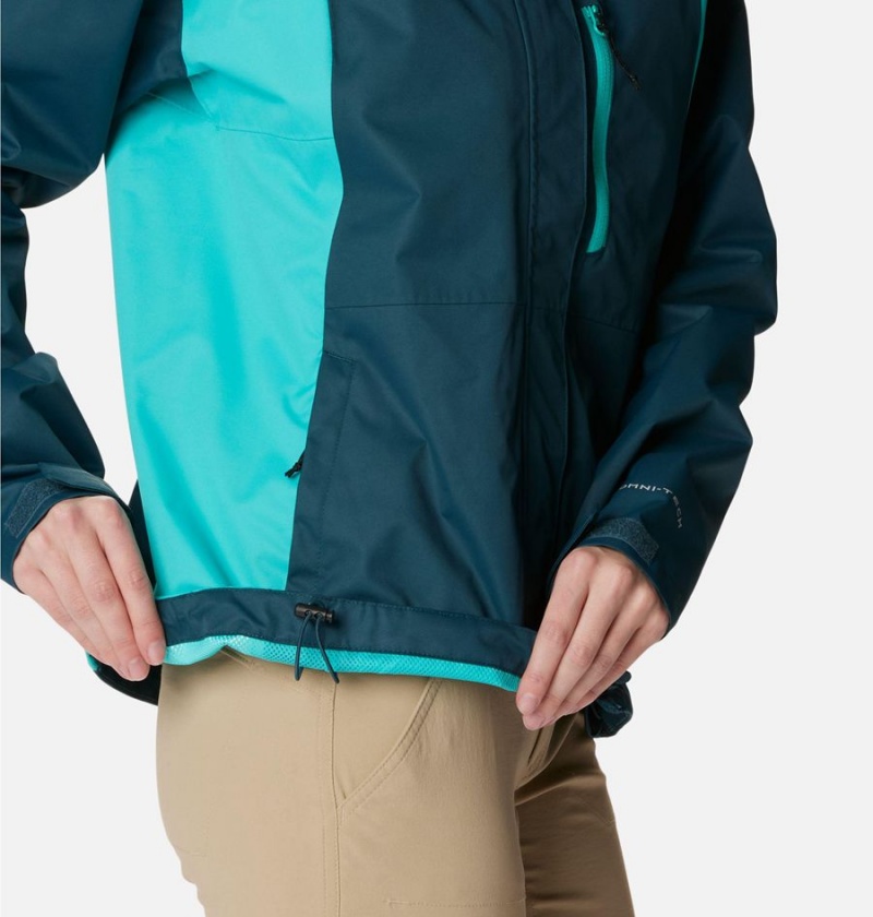 Turquoise Women's Columbia Hikebound Rain Jacket | THXGU-2617