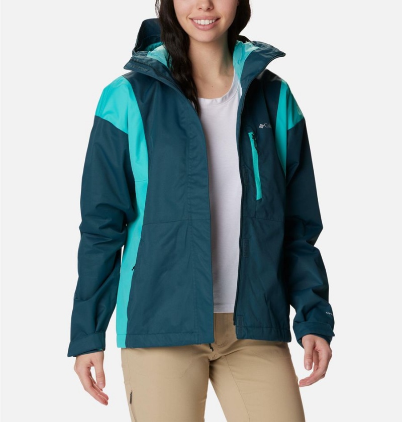 Turquoise Women's Columbia Hikebound Rain Jacket | THXGU-2617