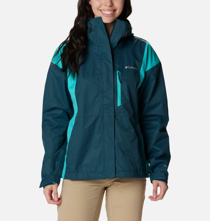 Turquoise Women\'s Columbia Hikebound Rain Jacket | THXGU-2617