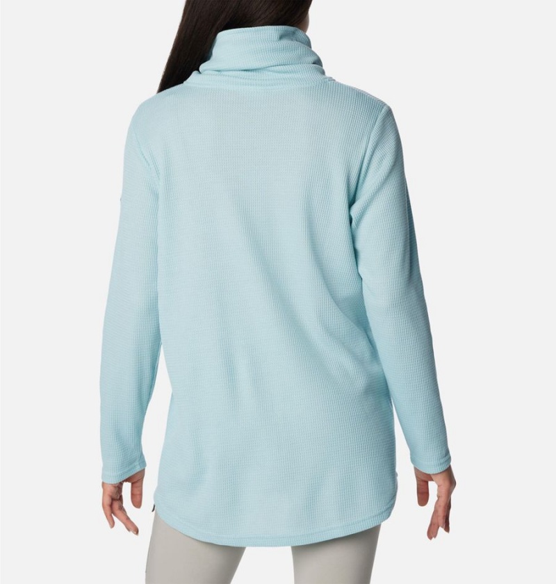 Turquoise Women's Columbia Holly Hideaway Waffle Cowl Neck Pullover | BWFSQ-2387