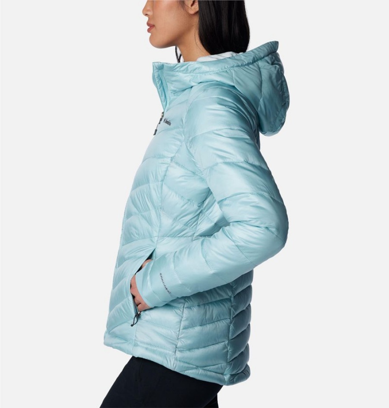 Turquoise Women's Columbia Joy Peak Insulated Hooded Puffer Jacket | HJFNV-3250