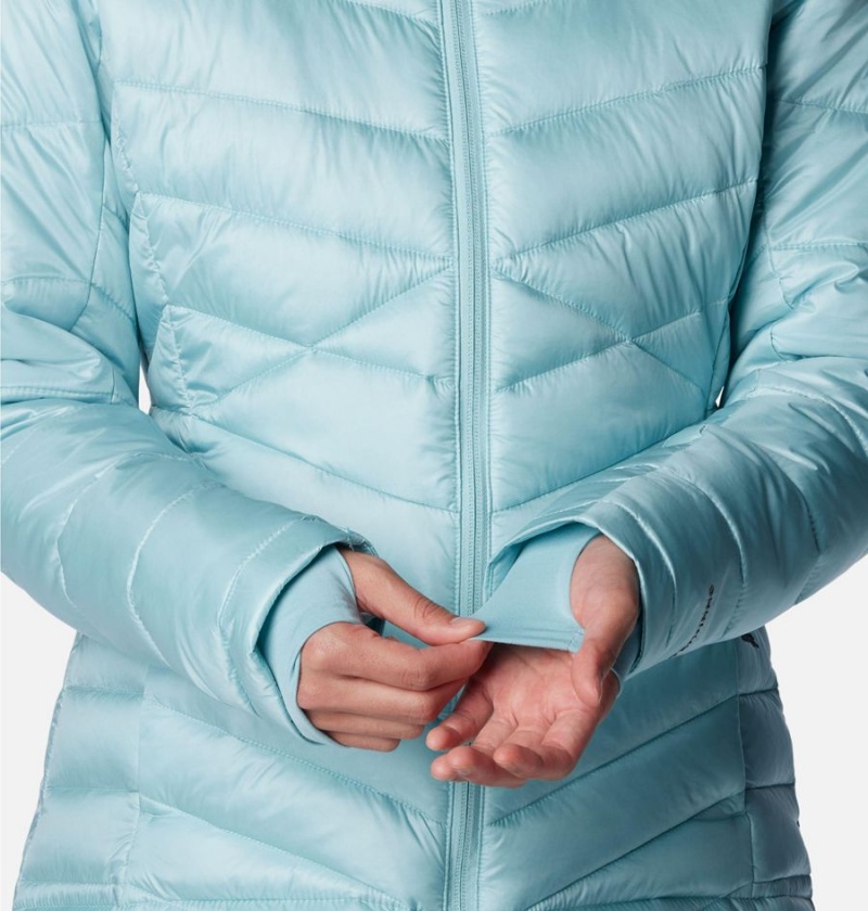 Turquoise Women's Columbia Joy Peak Insulated Hooded Puffer Jacket | HJFNV-3250