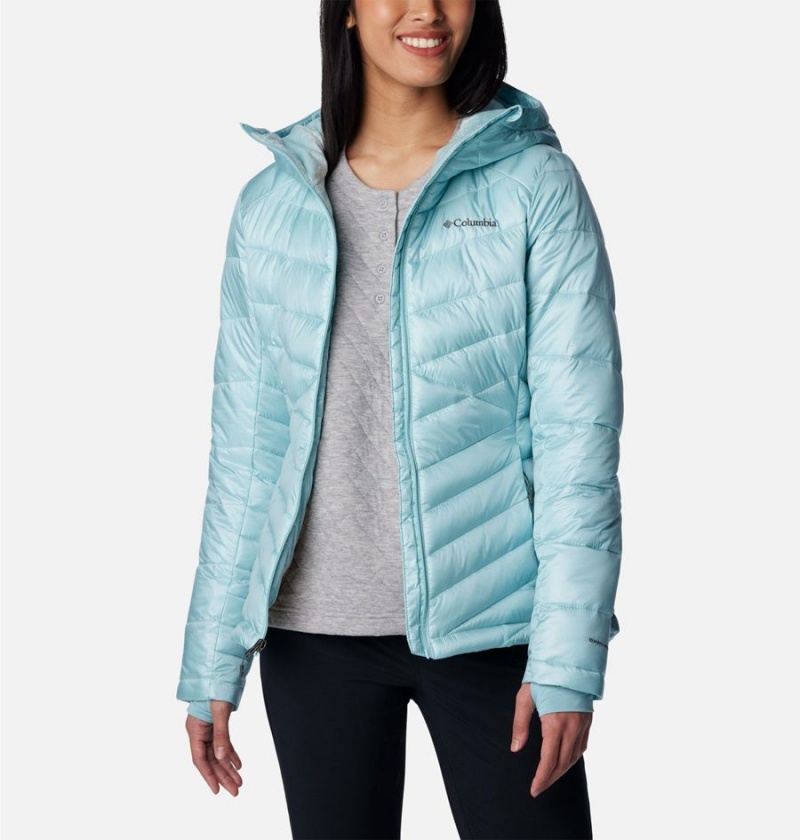 Turquoise Women's Columbia Joy Peak Insulated Hooded Puffer Jacket | HJFNV-3250