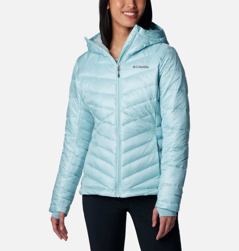 Turquoise Women\'s Columbia Joy Peak Insulated Hooded Puffer Jacket | HJFNV-3250