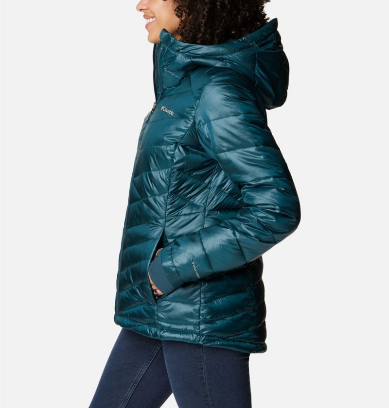 Turquoise Women's Columbia Joy Peak Insulated Hooded Puffer Jacket | JANIL-9652